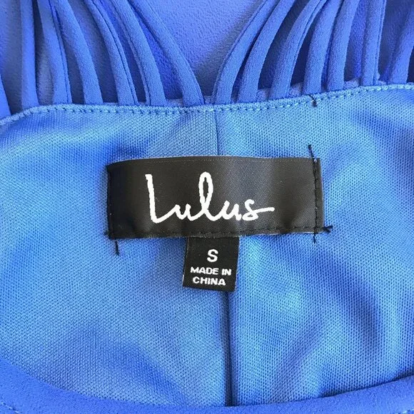 Lulus Royal Blue Halter Swing Dress Size Small - Picture 9 of 10